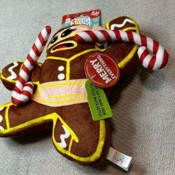 Christmas Candy Cane Gingerbread Ninja Dog Toy NWT Cute Funny Gift Puppy - Picture 2 of 5